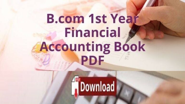 [Updated] Financial Accounting Book For B.com 1st Year PDF